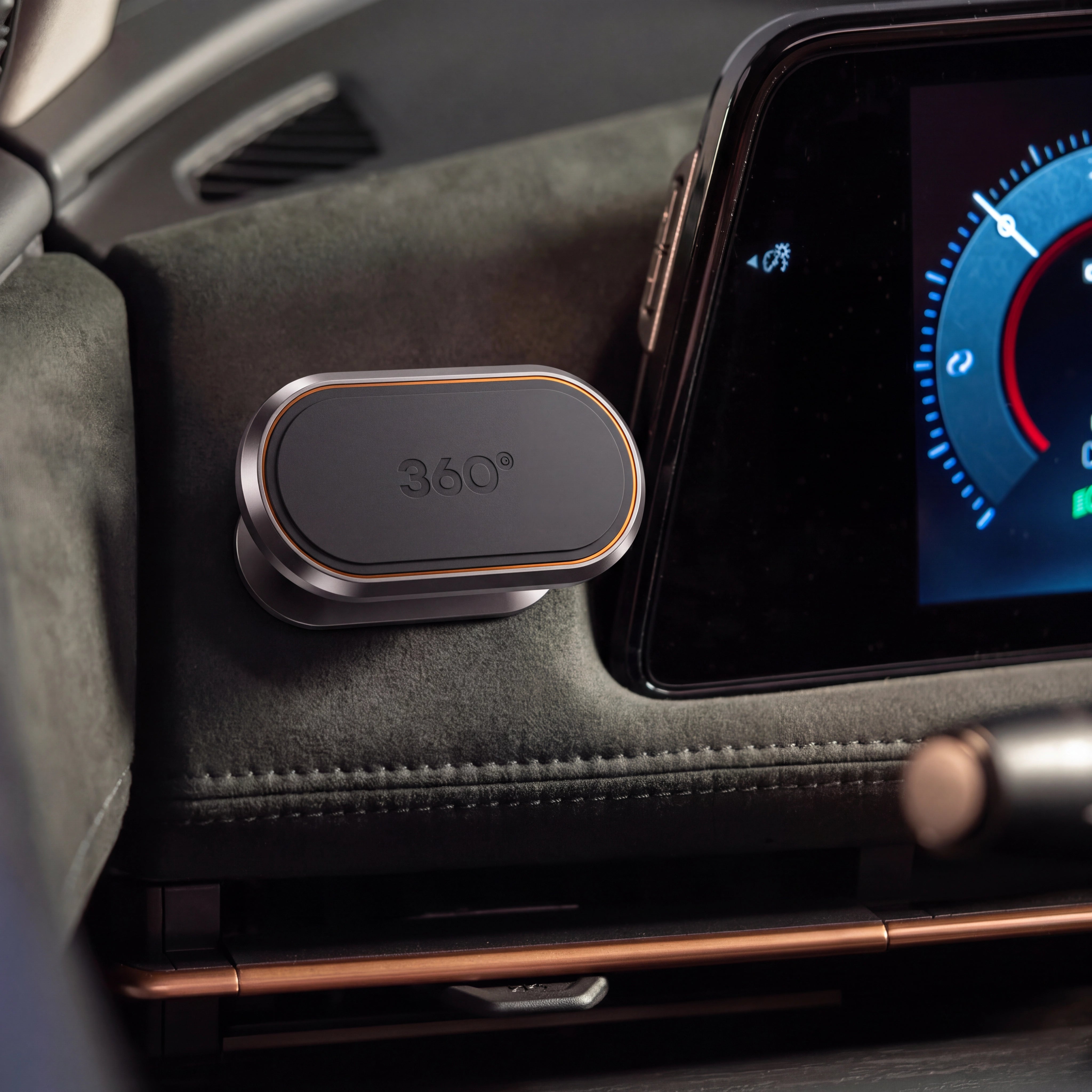 360 degree phone mount installed on a dashboard