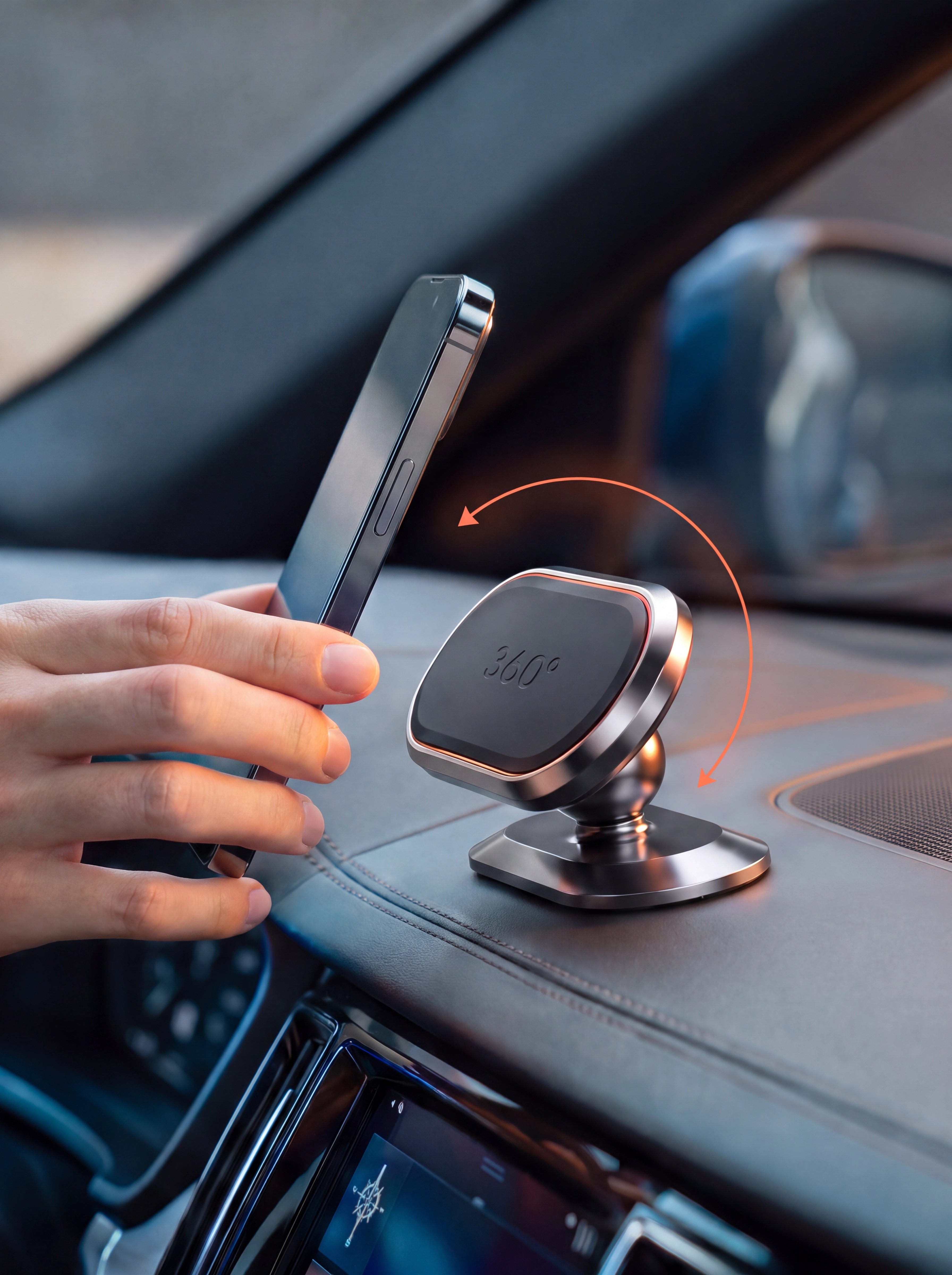 Adjusting the 360 degree phone mount tilt